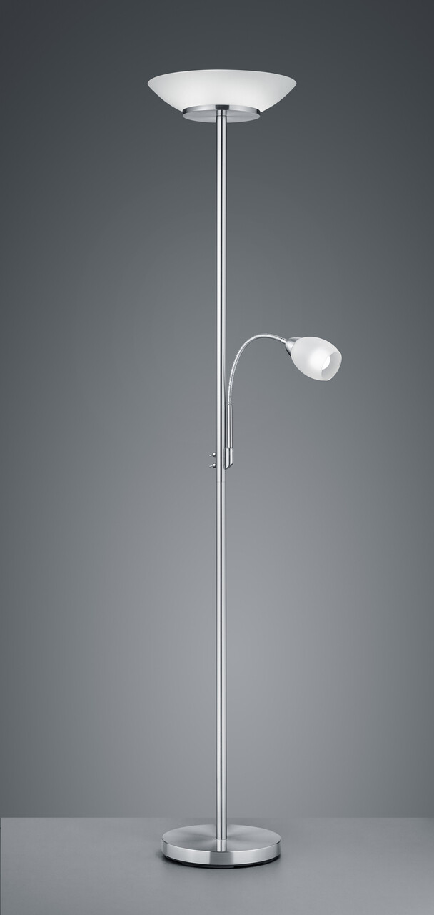 Lampadar Gerry, RL, 34x180 cm, 18W/10W, 2x E27, 1x E14, metal, argintiu - imagine 3